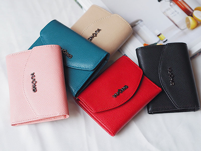 Ví gập 3 nữ da saffiano