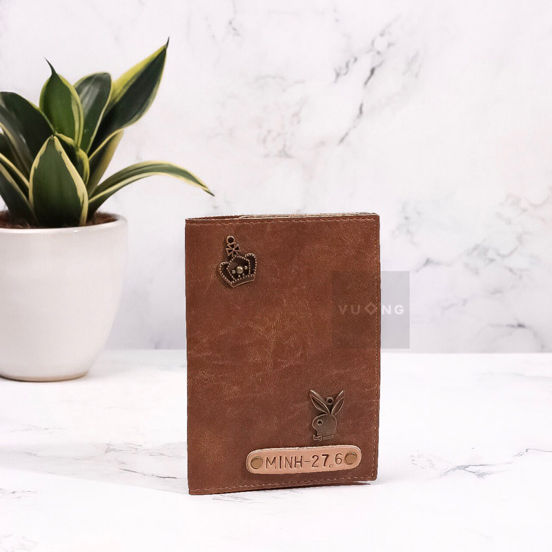 passport cover màu da bò nhạt
