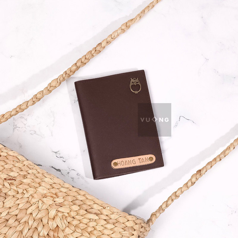 passport cover màu nâu đen