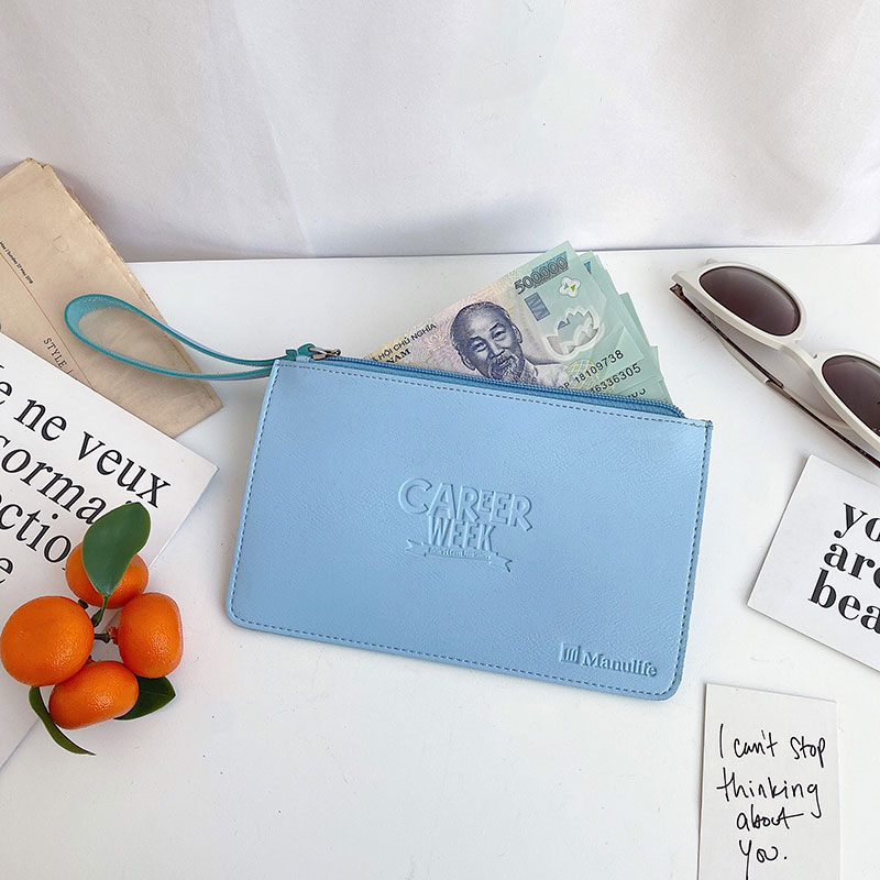 Túi clutch da PU in logo doanh nghiệp theo yêu cầu